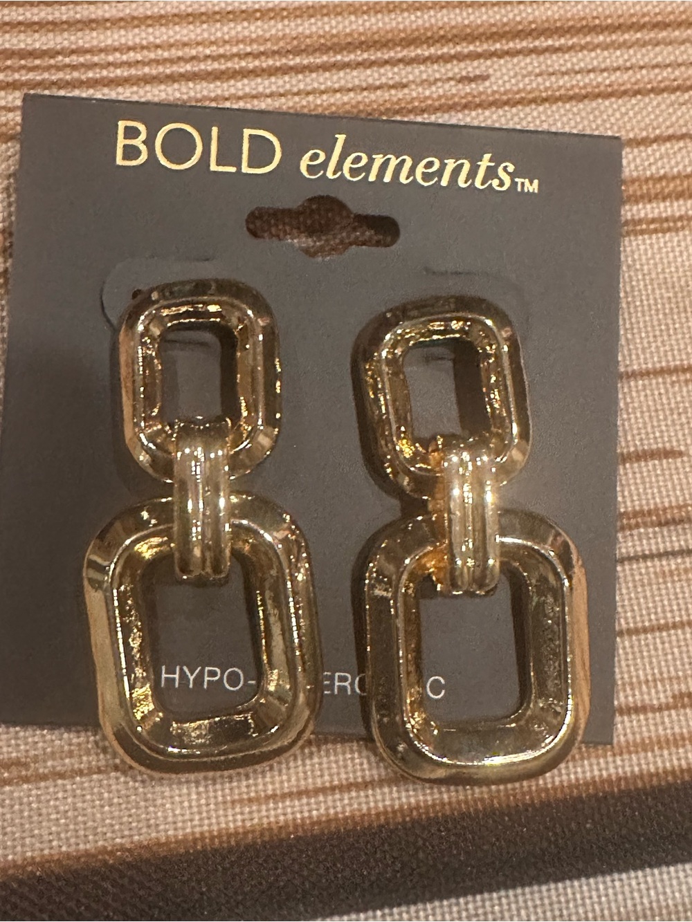 BOLD elements Gold Linked Drop Earrings Studs